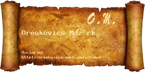 Oreskovics Márk névjegykártya